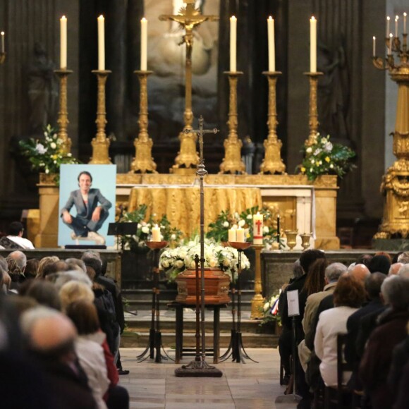 Obsèques de Michel Delpech en l'église Saint-Sulpice à Paris, le 8 janvier 2016.