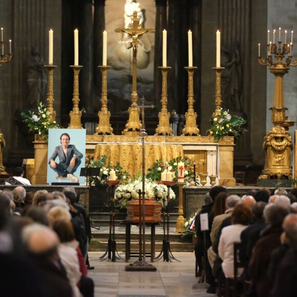 Obsèques de Michel Delpech en l'église Saint-Sulpice à Paris, le 8 janvier 2016.