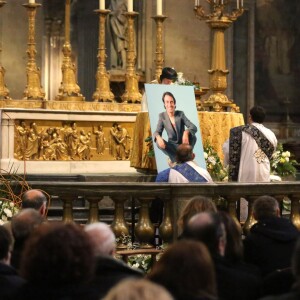 Obsèques de Michel Delpech en l'église Saint-Sulpice à Paris, le 8 janvier 2016.