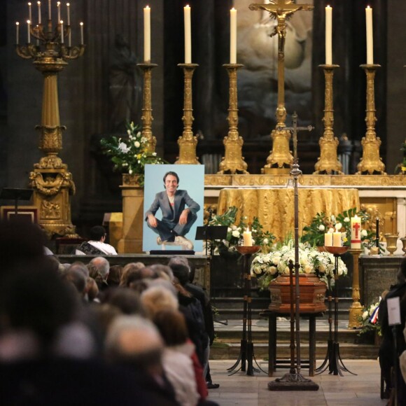 Obsèques de Michel Delpech en l'église Saint-Sulpice à Paris, le 8 janvier 2016.