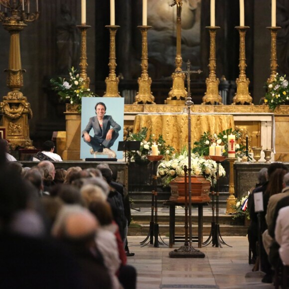 Obsèques de Michel Delpech en l'église Saint-Sulpice à Paris, le 8 janvier 2016.