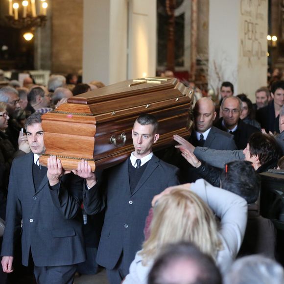 Obsèques de Michel Delpech en l'église Saint-Sulpice à Paris, le 8 janvier 2016.