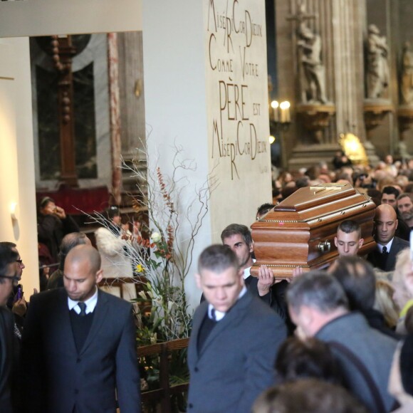 Obsèques de Michel Delpech en l'église Saint-Sulpice à Paris, le 8 janvier 2016.