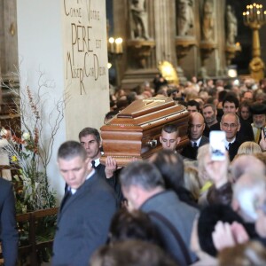 Obsèques de Michel Delpech en l'église Saint-Sulpice à Paris, le 8 janvier 2016.