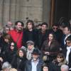Cali, Patrick Bruel et Fabien Lecoeuvre - Sorties des obsèques de Michel Delpech en l'église Saint-Sulpice à Paris, le 8 janvier 2016.