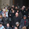 Sorties des obsèques de Michel Delpech en l'église Saint-Sulpice à Paris, le 8 janvier 2016.