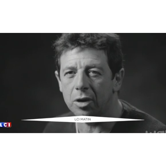 Patrick Bruel dans l'extrait du clip de la chanson Liberté, nouvel hymne des Enfoirés. Janvier 2016.