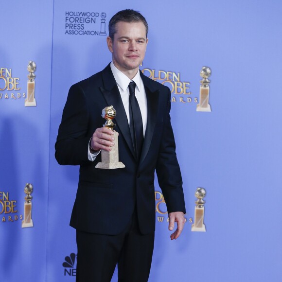 Matt Damon - Press Room lors de la 73ème cérémonie annuelle des Golden Globe Awards à Beverly Hills, le 10 janvier 2016. © Olivier Borde/Bestimage
