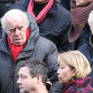 Jacques Balutin et Daniel Prévost - Sorties - Obsèques de Michel Galabru en l'église Saint-Roch à Paris le 12 janvier 2016. © Jacovides-Moreau/Bestimage12/01/2016 - Paris