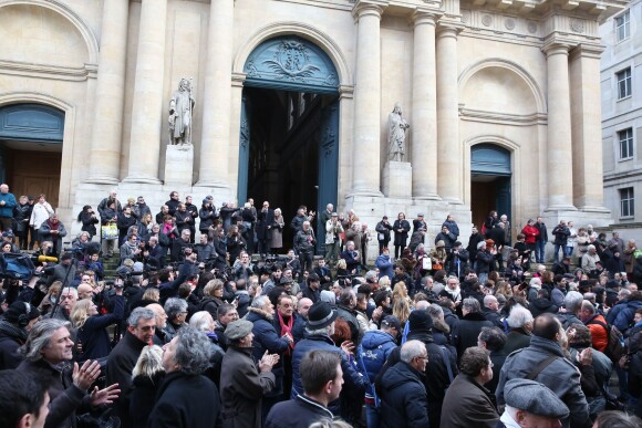 Ambiance - Obsèques de Michel Galabru en l'église Saint-Roch à Paris le 12 janvier 2016.