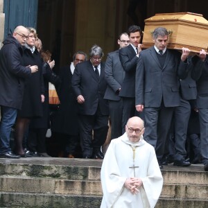 Philippe Galabru - Sorties - Obsèques de Michel Galabru en l'église Saint-Roch à Paris le 12 janvier 2016.