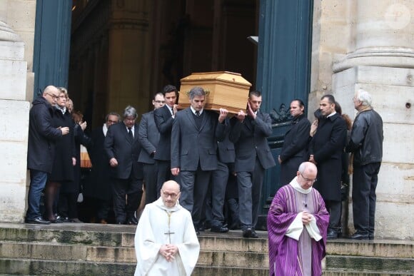 Philippe Galabru - Sorties - Obsèques de Michel Galabru en l'église Saint-Roch à Paris le 12 janvier 2016.