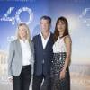Beau St Clair, Pierce Brosnan et Olga Kurylenko (habillée en Dior) - Photocall du film "The November Man" lors du 40e festival du film américain de Deauville, le 11 septembre 2014