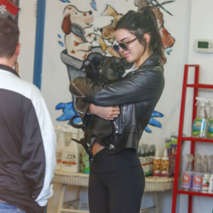 Kendall Jenner se rend dans un centre animalier pour choisir un petit chiot à West Hollywood, le 4 janvier 2016