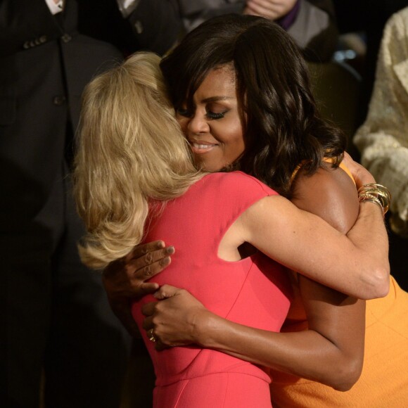 Michelle Obama - Barack Obama s'exprime au Capitole à Washington, pour son dernier discours sur l'état de l'Union, le 12 janvier 2016