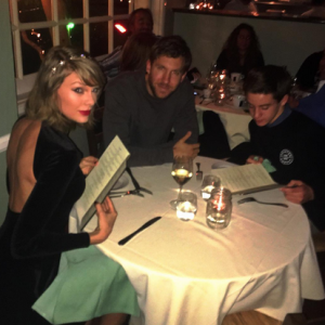 Ricky Selby a publié sur sa page Instagram une photo de Taylor Swift et Calvin Harris en train de dîner au restaurant Giorgio Baldi à Santa Monica, le 13 janvier 2016.