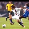 Fabrice Fiorèse avec le maillot du Paris Saint-Germain lors d'un match face à Bastia au Parc des Princes, à Paris, le 4 août 2003