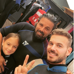 Fabrice Fiorèse avec Matt Pokora et sa fille - Photo publiée le 24 mai 2015