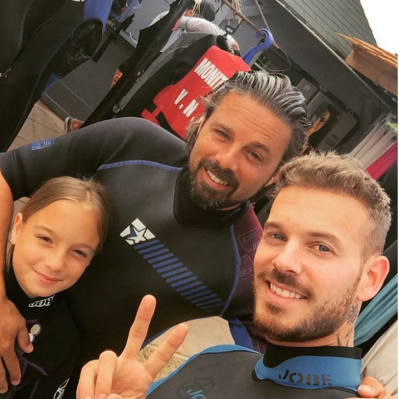 Fabrice Fiorèse avec Matt Pokora et sa fille - Photo publiée le 24 mai 2015