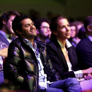 Jamel Debbouze et sa femme Mélissa Theuriau lors de la cérémonie de clôture et palmarès du 19e Festival International du film de Comédie de l'Alpe d'Huez, le 16 janvier 2016.