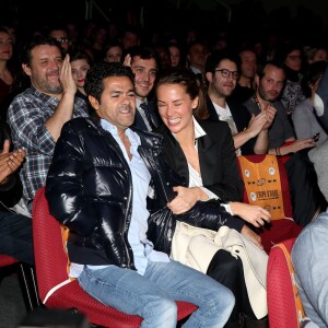 Jamel Debbouze et sa femme Mélissa Theuriau lors de la cérémonie de clôture et palmarès du 19e Festival International du film de Comédie de l'Alpe d'Huez, le 16 janvier 2016. L