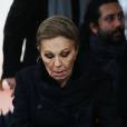 Semi-exclusif - Farah Diba Pahlavi, parmi une soixantaine de personnes proches de la défunte, assistait le 14 janvier 2016 aux obsèques de la princesse Ashraf Pahlavi, soeur jumelle du dernier Shah d'Iran (Mohammad Reza), au cimetière de Monaco le 14 janvier 2016.