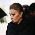Semi-exclusif - Farah Diba Pahlavi, parmi une soixantaine de personnes proches de la défunte, assistait le 14 janvier 2016 aux obsèques de la princesse Ashraf Pahlavi, soeur jumelle du dernier Shah d'Iran (Mohammad Reza), au cimetière de Monaco le 14 janvier 2016.