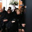 Semi-exclusif - L'ex-impératrice Farah Diba Pahlavi et la famille de la défunte lors des obsèques de la princesse Ashraf Pahlavi, soeur jumelle du dernier Shah d'Iran (Mohammad Reza), au cimetière de Monaco le 14 janvier 2016. Une soixantaine de personnes étaient présentes pour un hommage sans cérémonie religieuse, avant l'inhumation dans la plus stricte intimité familiale.