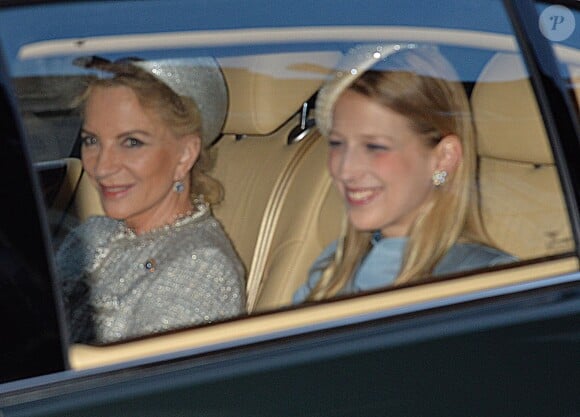 La princesse Michael de Kent et sa fille Gabriella Windsor lors du baptême de Maud Windsor à Londres le 16 décembre 2013.