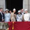 Sophie Winkleman entourée de sa belle-soeur Lady Gabriella Windsor et de ses beaux-parents le prince et la princesse Michael de Kent en juin 2012 à Buckingham Palace lors de la parade Trroping the Colour.