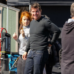 Exclusif - Connor Cruise vient rendre visite à son père Tom Cruise sur le tournage du film "Jack Reacher: Never Go Back" à la Nouvelle-Orléans, le 20 janvier 2016