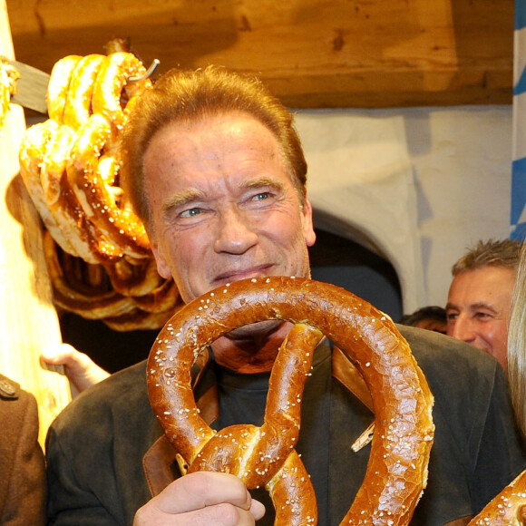 Arnold Schwarzenegger lors de la Weißwurstparty organisée dans la ville de Going, le 22 janvioer 2016.