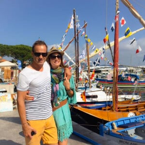 Eve Angeli et son ex-chéri Chrisophe. Le 29 juin 2015. Les amoureux passent du bon temps à Saint-Tropez.