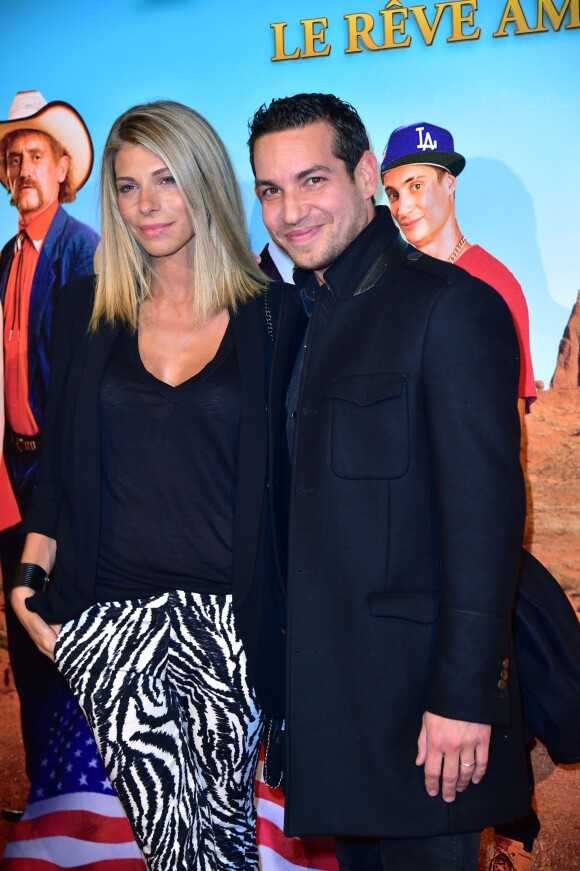 Benjamin Morgaine et sa femme Elodie - Avant-première du film "Les Tuches 2" au cinéma Gaumont-Opéra à Paris le 25 janvier 2016.
