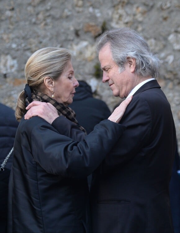 Franz-Olivier Giesbert lors des obsèques de Michel Tournier à Choisel, le 25 janvier 2016