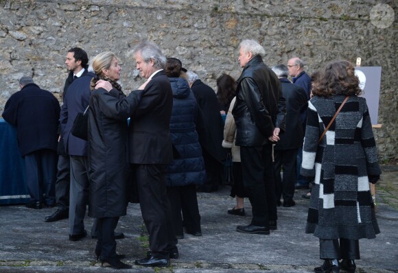 Franz-Olivier Giesbert lors des obsèques de Michel Tournier à Choisel, le 25 janvier 2016