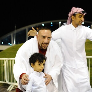 Franck Ribéry à Doha avec ses fans, le 6 janvier 2016
