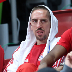 Franck Ribéry avant le match de handball France - République Tchèque à Doha, le 16 janvier 2015