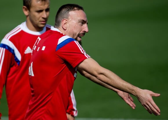 Franck Ribéry lors d'un entraînement à Doha, le 13 janvier 2015