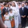 Au mariage du roi Hussein de Jordanie et de la reine Noor, en juin 1976, le prince Faisal, le prince Abdullah et les princesses jumelles Aisha et Zein.