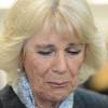 Camilla Parker Bowles en visite le 27 janvier 2016 dans les locaux de l'association SafeLives à Londres, qui vient en aide aux femmes victimes de violences conjugales. La duchesse de Cornouailles a peiné à contenir ses larmes en entendant les récits horribles des femmes qu'elle a rencontrées...