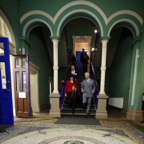 Le prince Charles en visite à Stoke-on-Trent le 26 janvier 2016 en sa qualité de fondateur et parrain du Prince's Regeneration Trust.