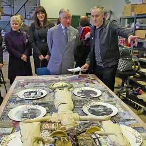 Le prince Charles en visite à Stoke-on-Trent le 26 janvier 2016 en sa qualité de fondateur et parrain du Prince's Regeneration Trust.