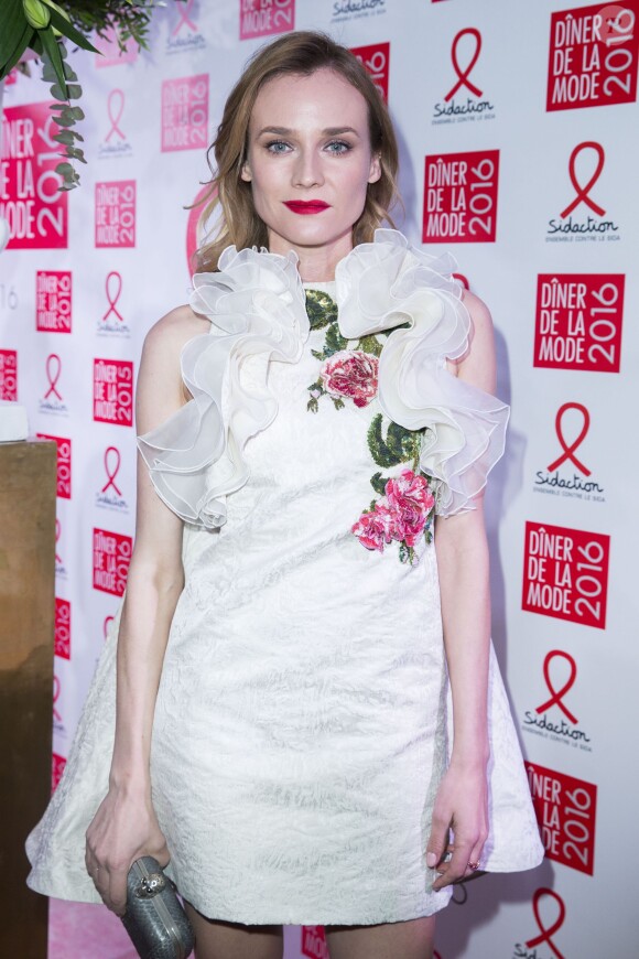 Diane Kruger - Dîner de la mode 2016 pour le Sidaction au pavillon d'Armenonville à Paris, le 28 janvier 2016. © Olivier Borde/Bestimage