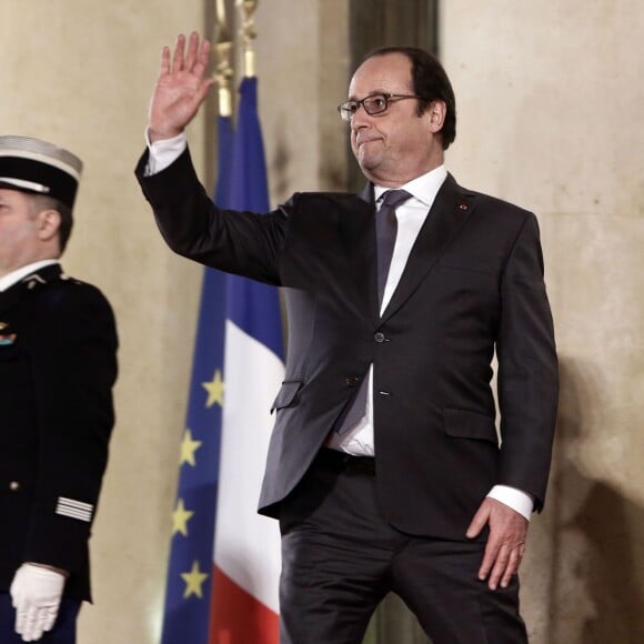 Le président de la république François Hollande au Palais de l'Elysée à Paris le 27 janvier 2015. © Stéphane Lemouton / BestImage