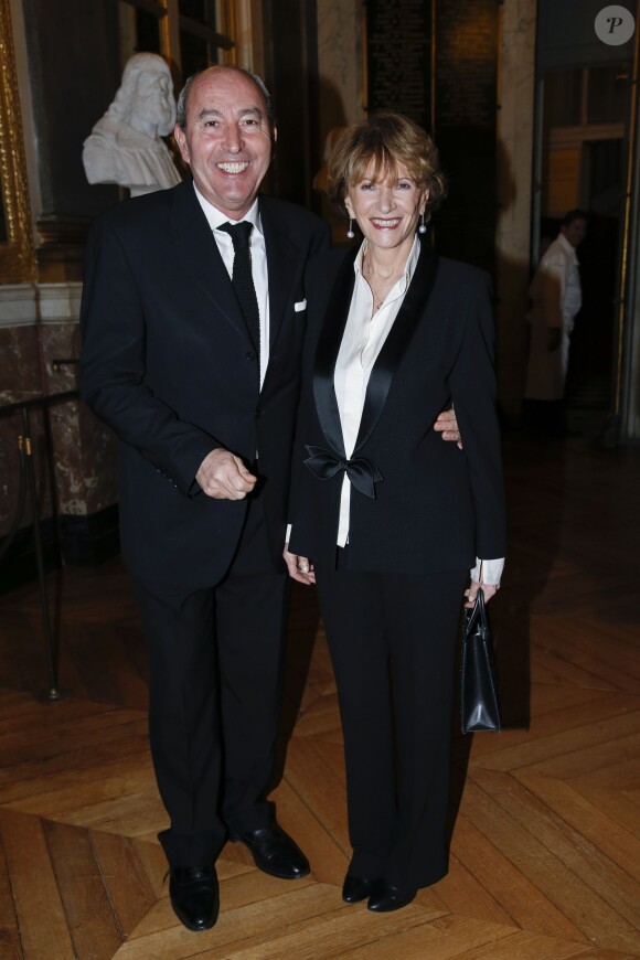Rachid Khimoune et sa compagne Eve Ruggieri - Dîner de gala au profit de la Fondation Avec au Château de Versailles, le 1 février 2016. © Olivier Borde / Bestimage
