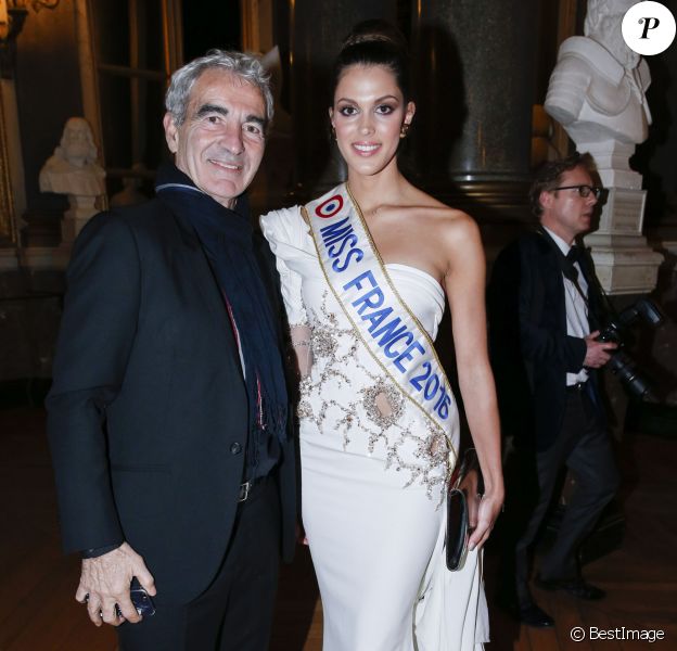 Raymond Domenech et Iris Mittenaere (Miss France 2016) - Dîner de gala au profit de la Fondation Avec au Château de Versailles, le 1 février 2016. © Olivier Borde / Bestimage