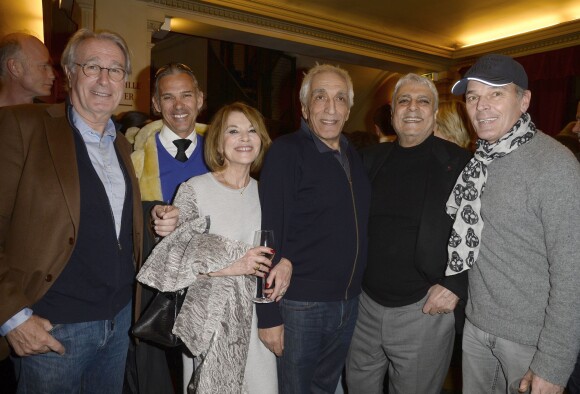 Exclusif - Bernard Le Coq, Paul Belmondo, Nicole Calfan, Gérard Darmon, Enrico Macias et Laurent Baffie - Générale de la pièce "Tout à Refaire" au théâtre de la Madeleine à Paris, le 8 février 2016. © Guirec Coadic/Bestimage