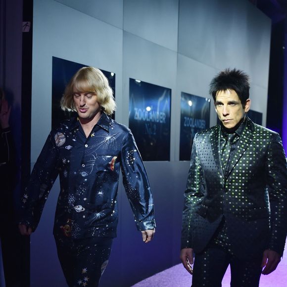 Ben Stiller et Owen Wilson défilent lors de l'avant-première du film "Zoolander 2" à l'Alice Tully Hall, au Lincoln Center. New York, le 9 février 2016.