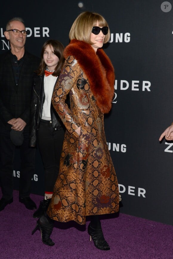 Anna Wintour assiste à l'avant-première du film "Zoolander 2" à l'Alice Tully Hall, au Lincoln Center. New York, le 9 février 2016.
